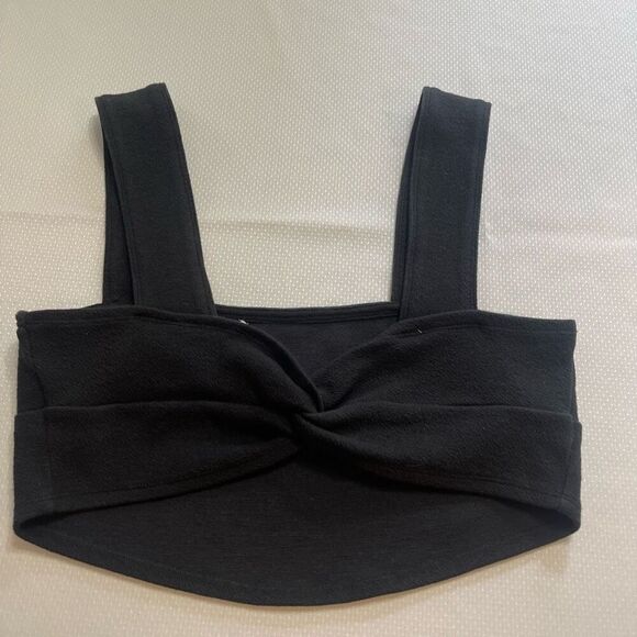 Free People Beach Black Crop Top Size Medium - Picture 1 of 9